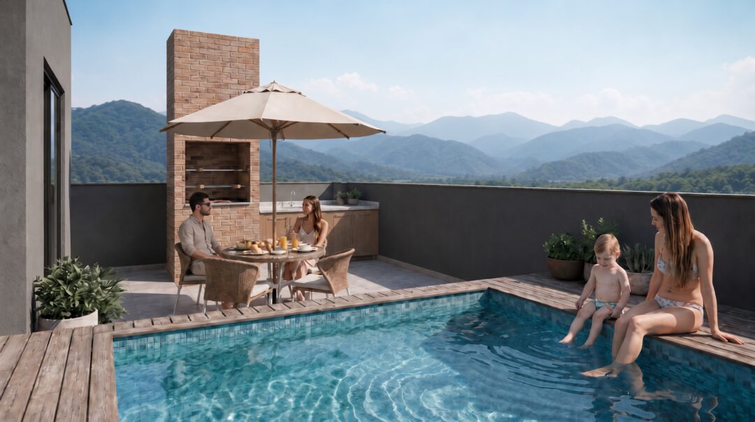 Studio Dúplex do Feel Pontal Oceânico, empreendimento da Calper no Recreio dos Bandeirantes, Rio de Janeiro.