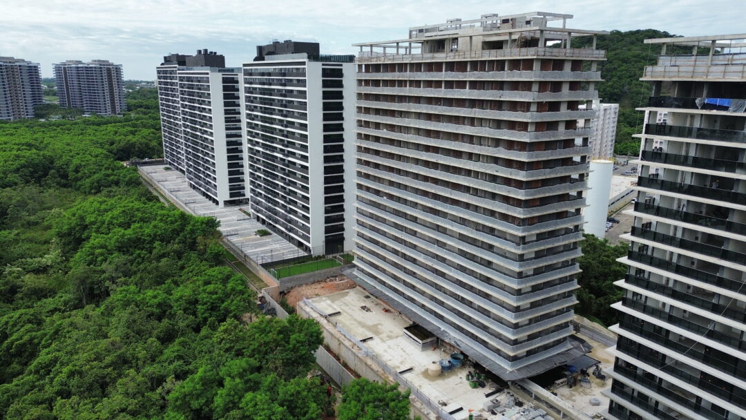 Andamento da obra do projeto Murano Residencial da Calper na Barra Olímpica Rio de Janeiro em Março 2026.